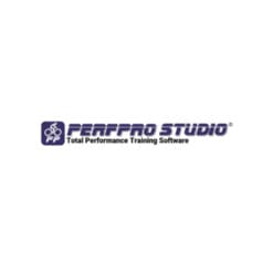 Logo of PerfPro Software featuring a stylized cyclist and the text PerfPro Software with the tagline Total Performance Training Software in blue lettering.