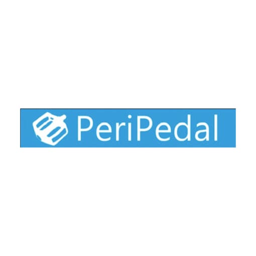 The Peripedal Software logo features a blue background with PeriPedal in white text and a minimalist white bicycle pedal icon to the left.