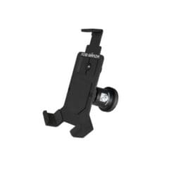 The Mob Mount Switch Magnetic Large Black is a versatile smartphone holder for vehicles. It features an adjustable design, a black finish, and a secure clip on both ends to hold the phone, along with a suction cup base for easy mounting.