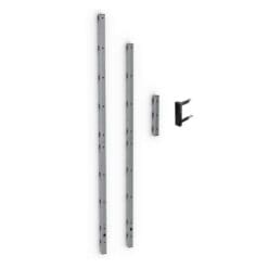 Image showing two long Exxentric Beams for kPulley, a shorter beam, and a small black bracket. The beams and bracket appear to be modular components, likely used for mounting or structural support in an assembly.
