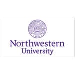 Logo of Northwestern University featuring the universitys purple seal above the text Northwestern University in purple font on a white background.