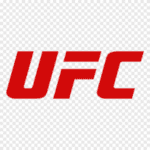The image displays the red UFC logo, which stands for Ultimate Fighting Championship, on a transparent background. The letters are bold and italicized.